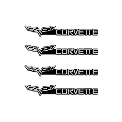 Emblema 3D Alloy para Interior Chevrolet – Adesivo Premium para Som, Painel e Volante (Kit 4 Peças)