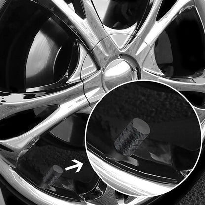 Tampa de Válvula de Pneu Automotivo Alumínio Prata Kit 4 Peças
