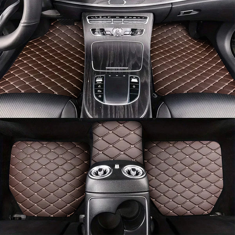 Tapete Automotivo Universal 5 Peças em PU Leather – Impermeável e Proteção Completa para Qualquer Veículo