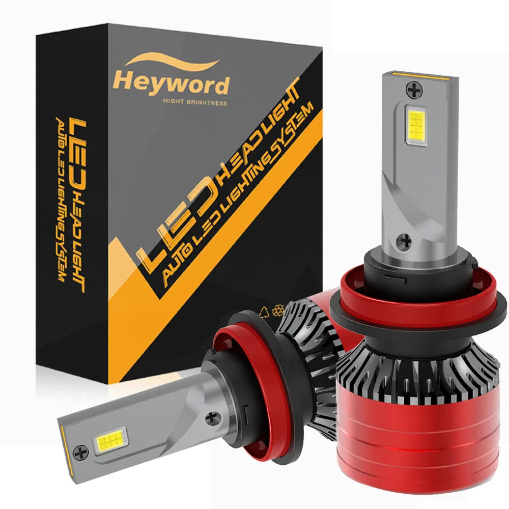 Kit Lâmpada LED Automotiva H1 H4 H7 H11 9005 9006 6000K Alta Potência