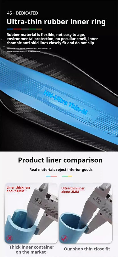 Capa de Volante Camurça + Fibra de Carbono Peugeot – Antiderrapante Esportiva Premium