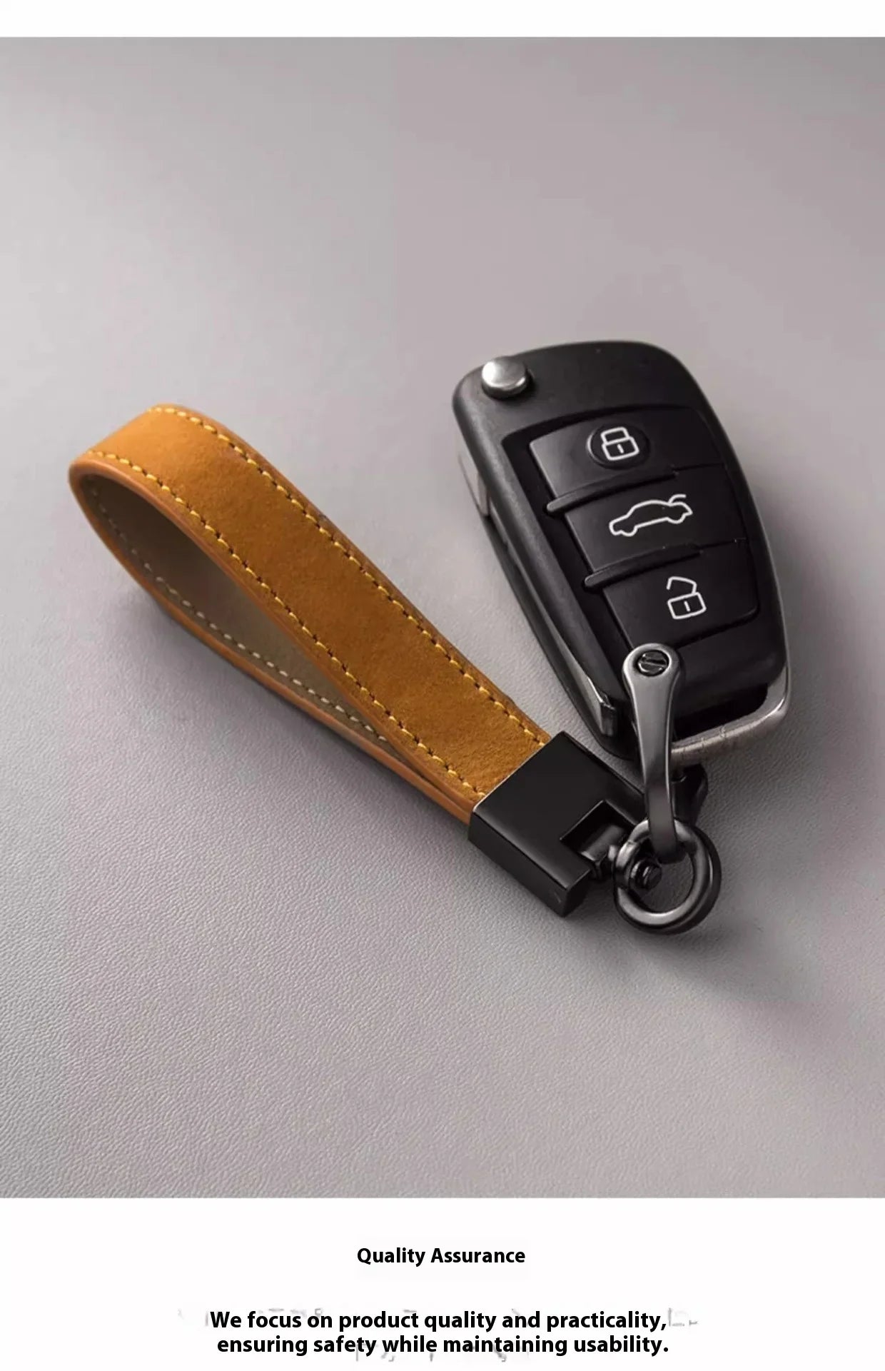 Chaveiro de Couro Legítimo para Carro em Couro Bovino – Acessório Premium Masculino e Feminino com Argola Metálica