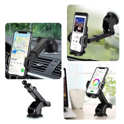 Suporte de Celular Veicular com Ventosa Ajustável para Painel ou Vidro