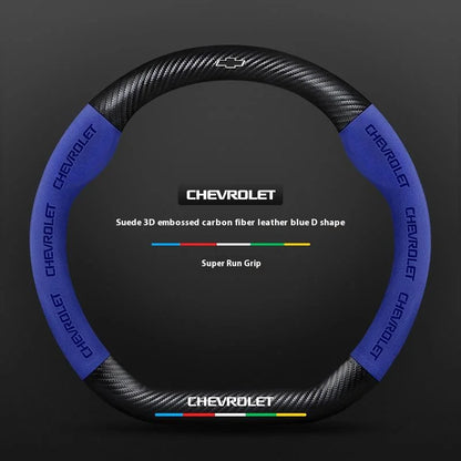 Capa de Volante em Camurça e Fibra de Carbono para Chevrolet – Antiderrapante Premium Esportiva