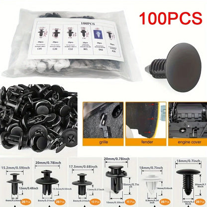 Kit Grampos Automotivos Universais para Fixação de Painéis 50 a 100 Peças