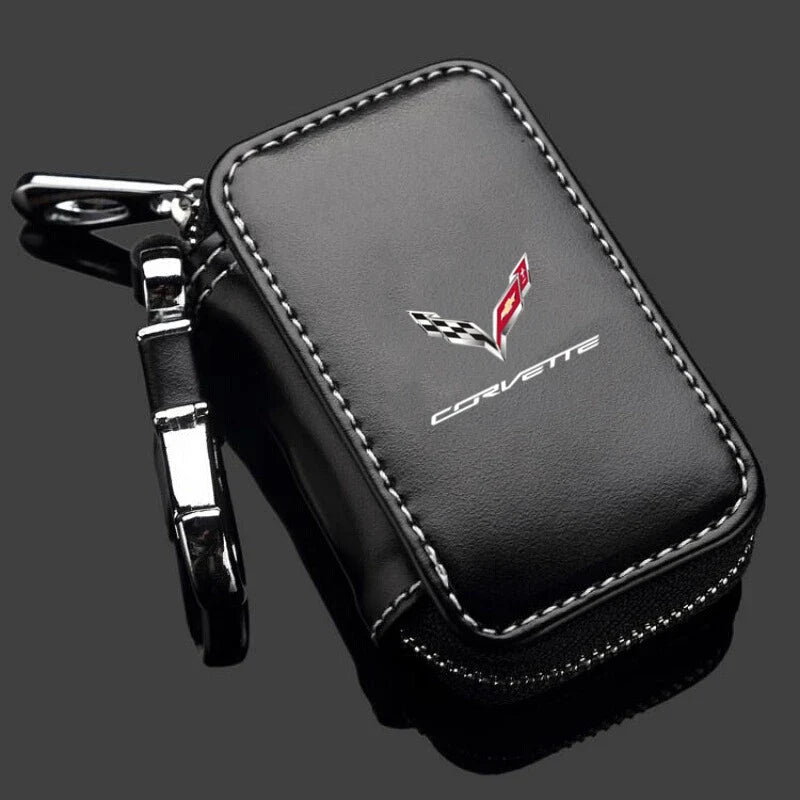 Capa de Chave Automotiva em Couro para Corvette C1 a C8 – Proteção Premium Completa com Design Luxo