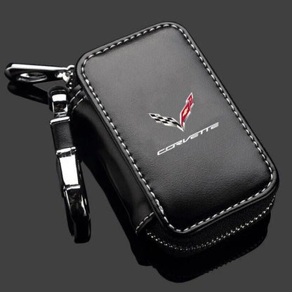 Capa de Chave Automotiva em Couro para Corvette C1 a C8 – Proteção Premium Completa com Design Luxo