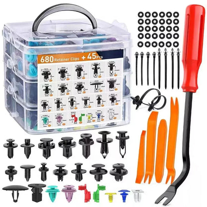 Kit Grampos Automotivos Universais 100 a 800 Peças para Fixação de Painéis