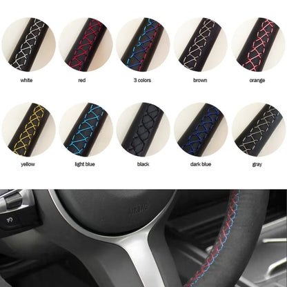 Capa de Volante em Couro Suede para VW Golf Polo GTI Costura Manual