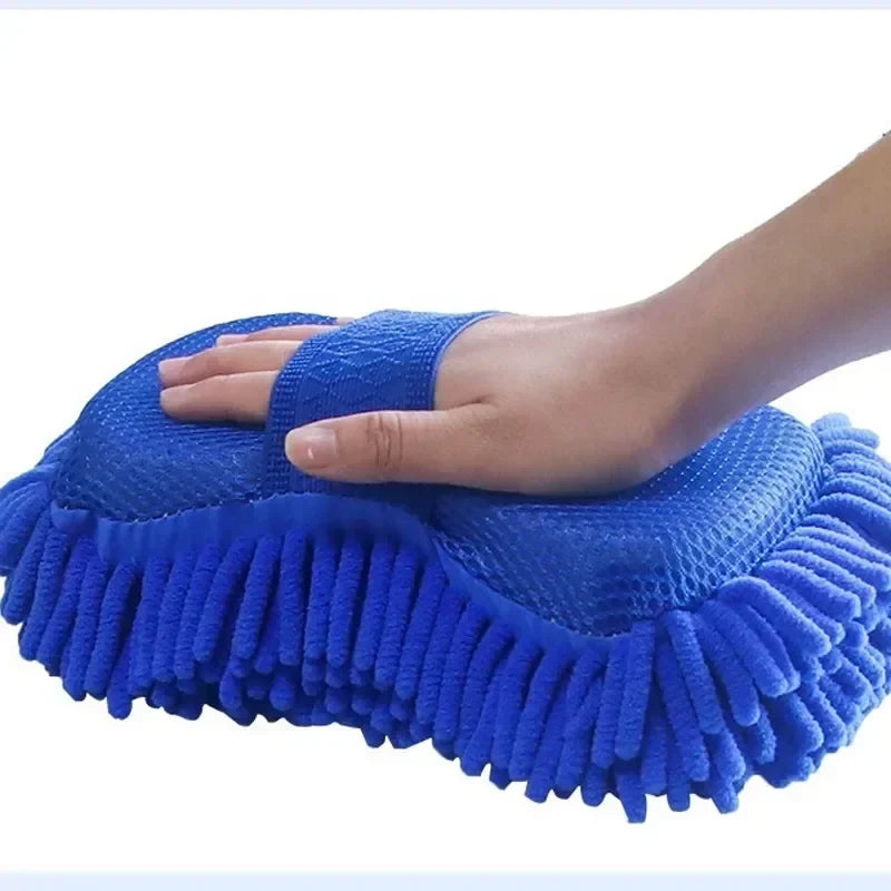 Luva de Microfibra Chenille para Lavagem Automotiva Kit 2 Peças