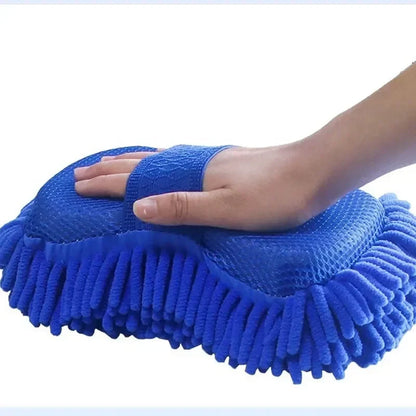 Luva de Microfibra Chenille para Lavagem Automotiva Kit 2 Peças
