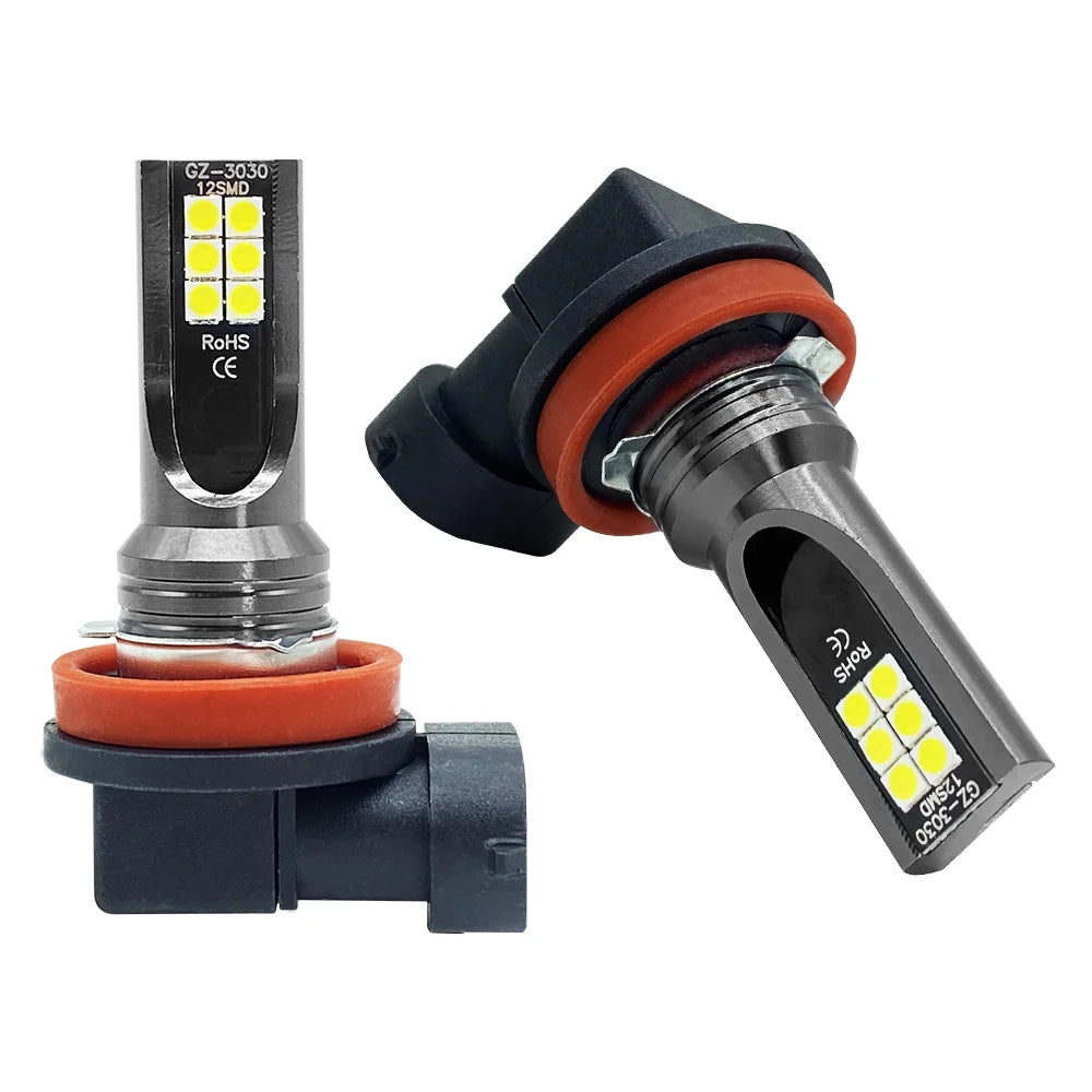 Lâmpada LED Automotiva H8/H11/H16 6000K Super Branca – Farol e Neblina Alta Potência (Kit 2 Peças)