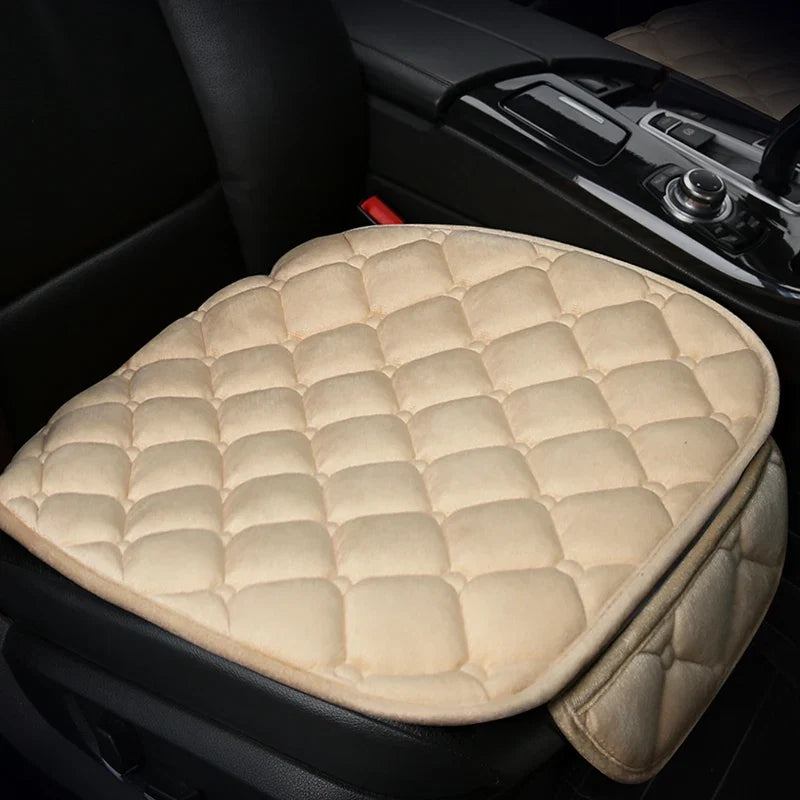 Almofada de Banco Automotivo Plush Inverno – Capa Antiderrapante Quente Universal (Kit 3 Peças)