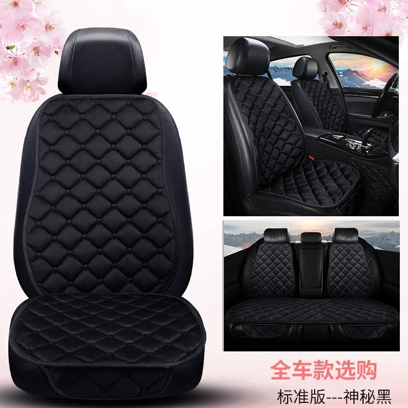 Almofada de Banco Automotivo Plush Inverno – Capa Antiderrapante Quente Universal (Kit 3 Peças)