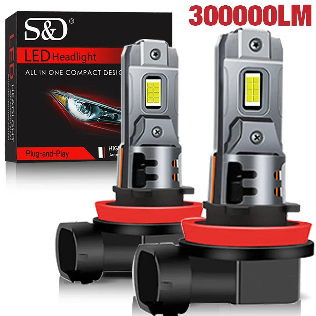 Lâmpadas LED Automotivas 30000LM H11 9005 9006 6500K Super Brancas