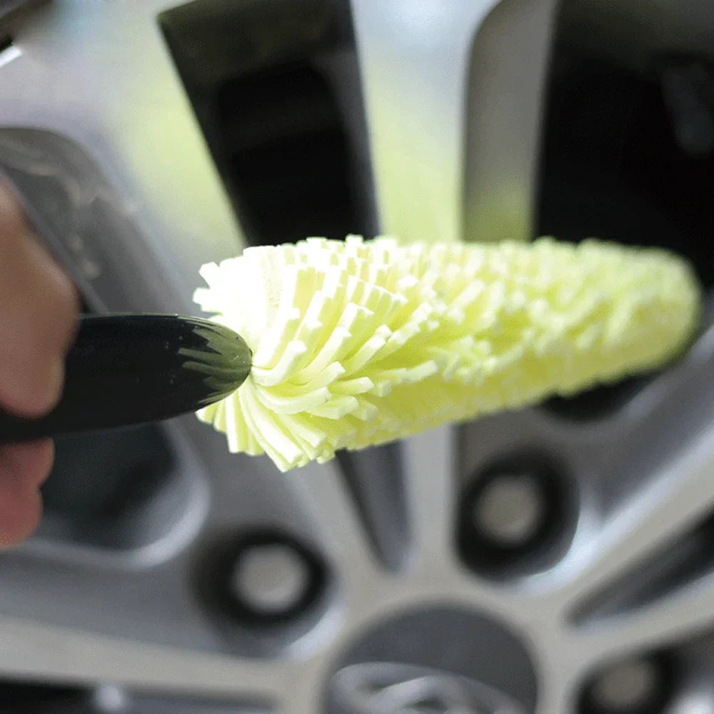 Escova de Limpeza para Rodas Automotivas com Cabo Antiderrapante