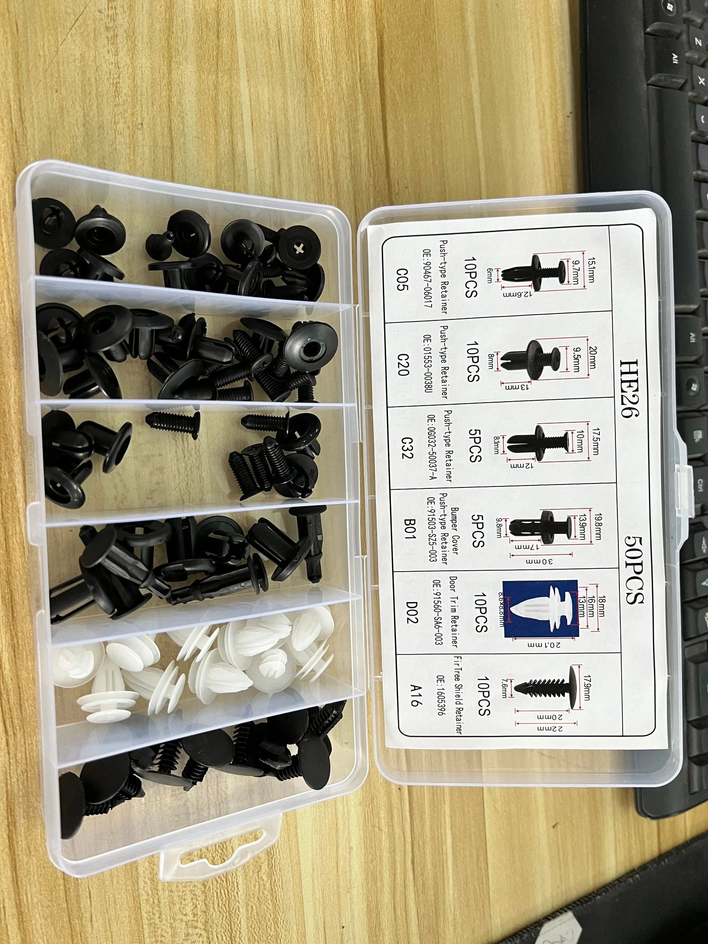 Kit Grampos Automotivos Universais para Fixação de Painéis 50 a 100 Peças