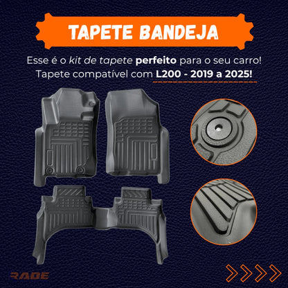 Tapete Bandeja 3D L200 Triton Sport 2019 a 2025 Linha Premium